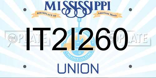 IT2I260 Mississippi License Plate