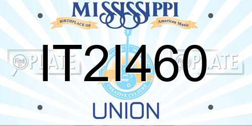 IT2I460 Mississippi License Plate