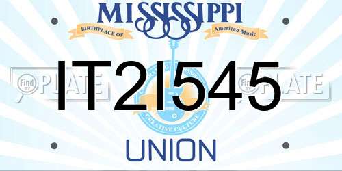 IT2I545 Mississippi License Plate