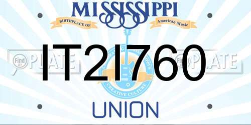 IT2I760 Mississippi License Plate