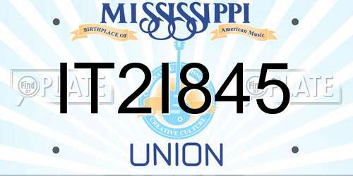 IT2I845 Mississippi License Plate
