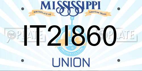 IT2I860 Mississippi License Plate