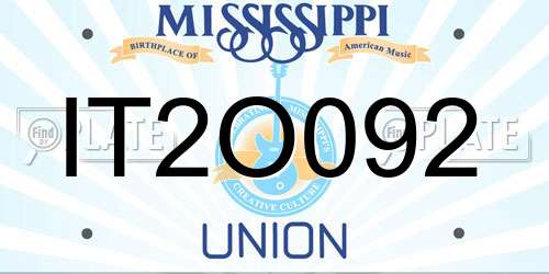 IT2O092 Mississippi License Plate