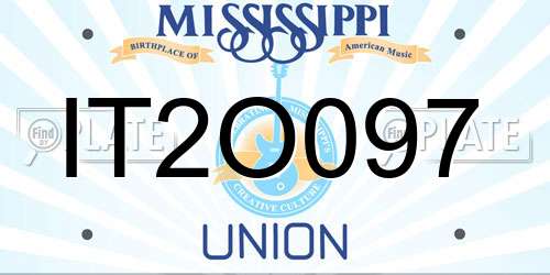 IT2O097 Mississippi License Plate