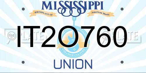 IT2O760 Mississippi License Plate