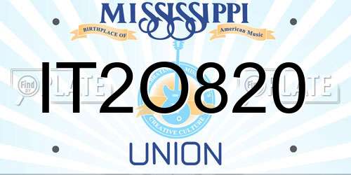 IT2O820 Mississippi License Plate