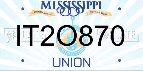 IT2O870 Mississippi License Plate