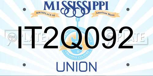 IT2Q092 Mississippi License Plate