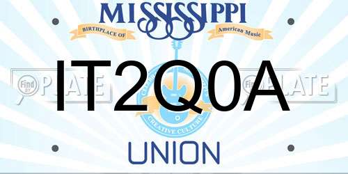 IT2Q0A Mississippi License Plate
