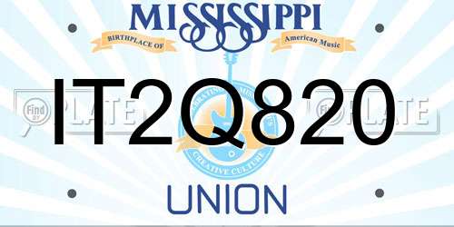 IT2Q820 Mississippi License Plate