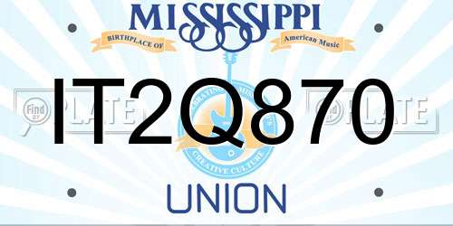 IT2Q870 Mississippi License Plate