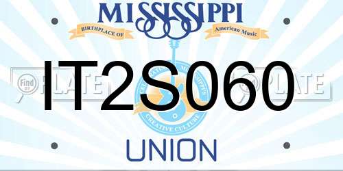 IT2S060 Mississippi License Plate