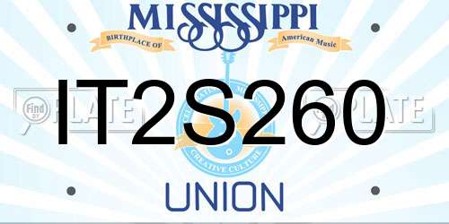 IT2S260 Mississippi License Plate