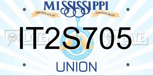 IT2S705 Mississippi License Plate