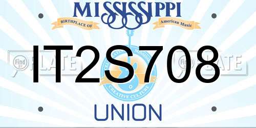 IT2S708 Mississippi License Plate