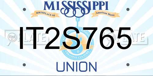 IT2S765 Mississippi License Plate