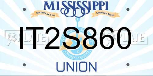 IT2S860 Mississippi License Plate