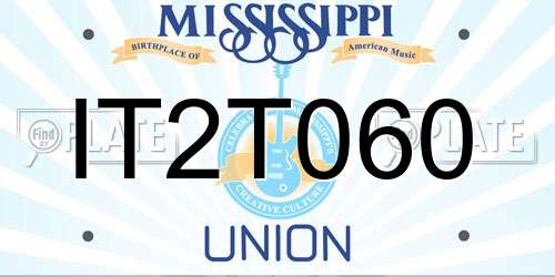 IT2T060 Mississippi License Plate