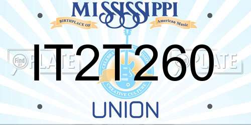 IT2T260 Mississippi License Plate