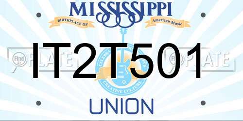 IT2T501 Mississippi License Plate