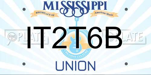 IT2T6B Mississippi License Plate