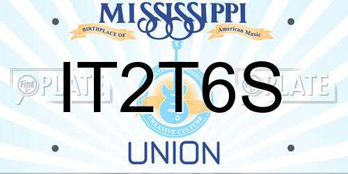 IT2T6S Mississippi License Plate