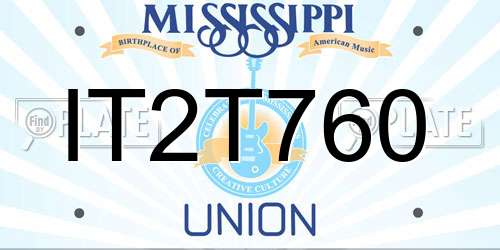 IT2T760 Mississippi License Plate