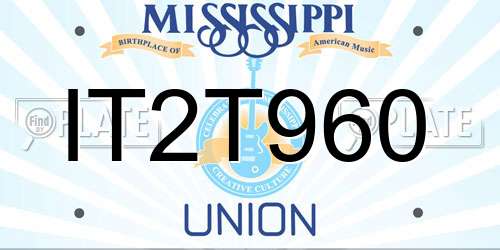IT2T960 Mississippi License Plate