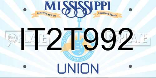 IT2T992 Mississippi License Plate