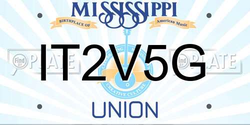 IT2V5G Mississippi License Plate