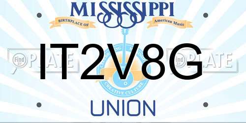 IT2V8G Mississippi License Plate