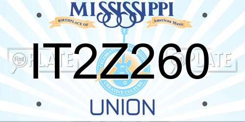IT2Z260 Mississippi License Plate