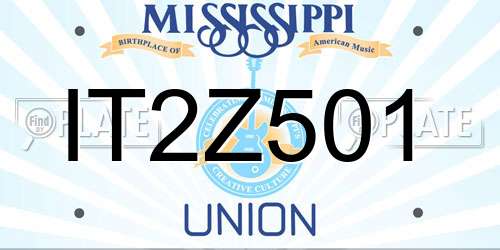 IT2Z501 Mississippi License Plate