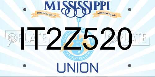 IT2Z520 Mississippi License Plate