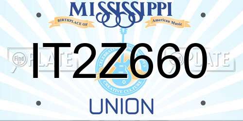 IT2Z660 Mississippi License Plate