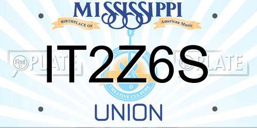 IT2Z6S Mississippi License Plate