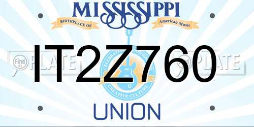 IT2Z760 Mississippi License Plate