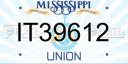 IT39612 Mississippi License Plate