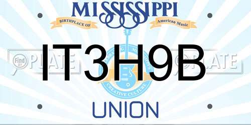 IT3H9B Mississippi License Plate