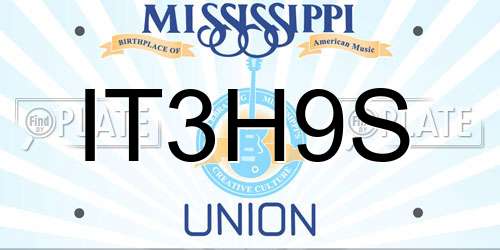 IT3H9S Mississippi License Plate