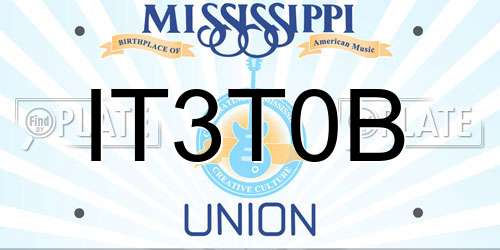 IT3T0B Mississippi License Plate