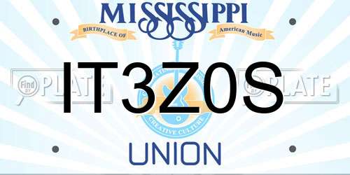 IT3Z0S Mississippi License Plate