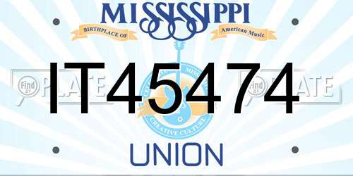 IT45474 Mississippi License Plate