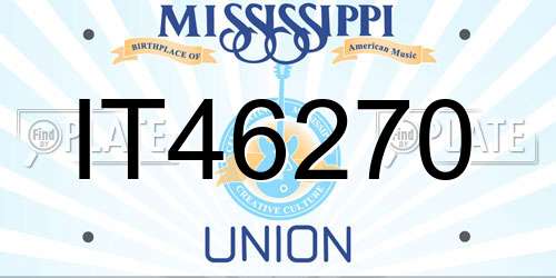 IT46270 Mississippi License Plate