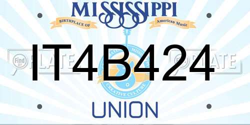 IT4B424 Mississippi License Plate