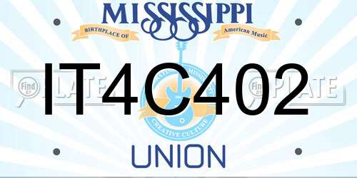 IT4C402 Mississippi License Plate