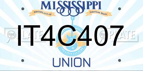 IT4C407 Mississippi License Plate