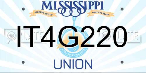 IT4G220 Mississippi License Plate