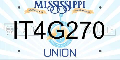 IT4G270 Mississippi License Plate