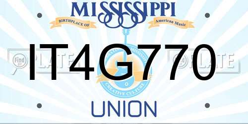 IT4G770 Mississippi License Plate